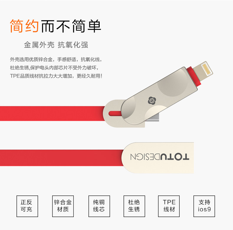 TOTU Zinc Alloy Connector Rhombic Quick Charge Lightning+Micro USB Candy Cable for Apple iPhone iPad Android Smartphones Tablet