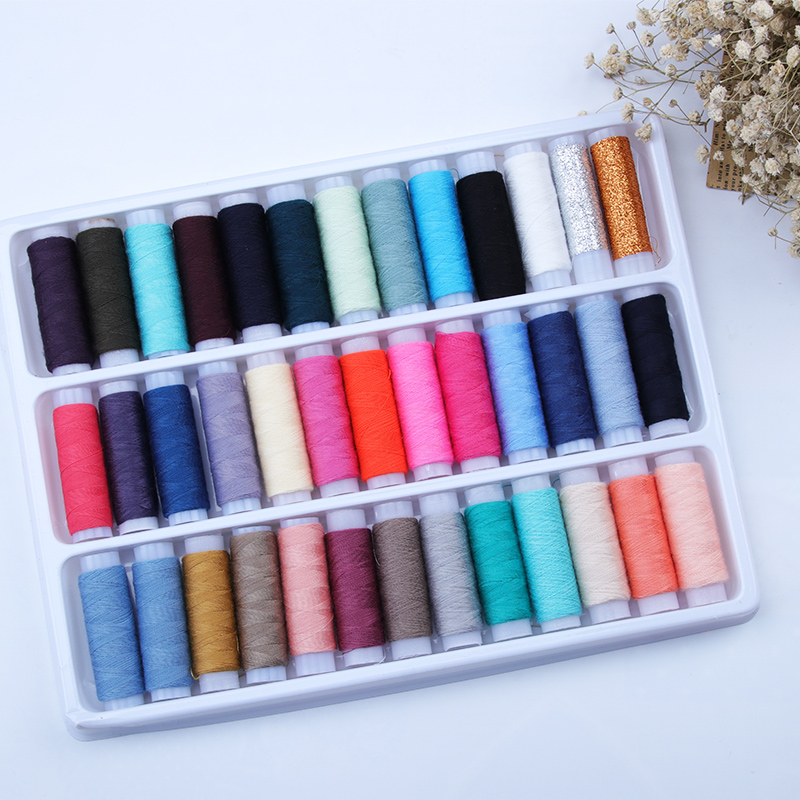 39 color sewing thread boxed colored wire group polyester fiber wire hand-stitched clothing line