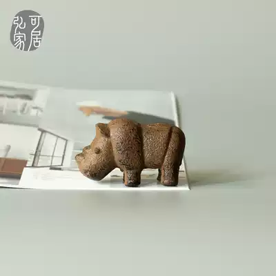 Hongko Creative Rhino Wenzhen Cast Iron Student Zhenzhen Town Paper Pen Pen Book Town Desktop Papers Southern Iron