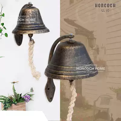 Chinese style day hand bell bell door creative Big Bell retro wall hanging cast iron garden wind chimes and accessories clang hanging ornaments