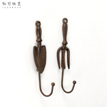  European-style cast iron art pastoral art small fresh wall decoration hook creative door rear hanging key wall hanging wall outdoor