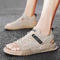  Outdoor sandals mens ins tide 2021 new summer personality mesh breathable student sports casual roman sandals