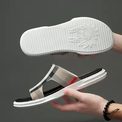 Flip-flops men's plaid slippers outdoor trend Korean version of personality Vietnam Summer summer sandals shoes