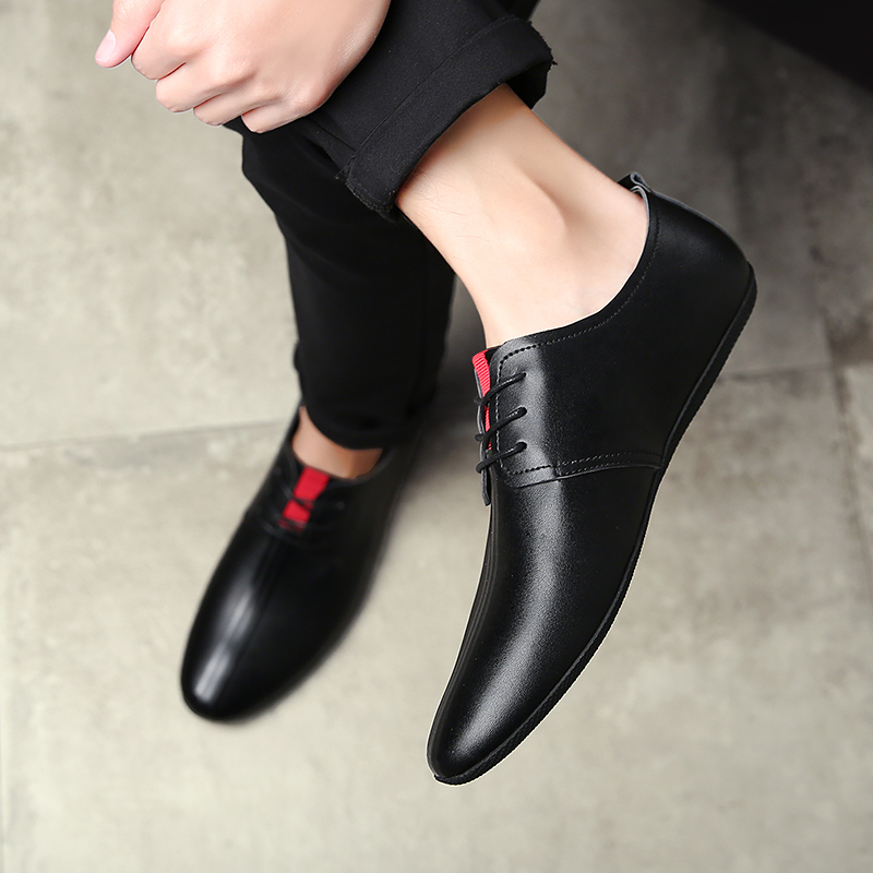 2022 new spring men's shoes men's business leather youth British fashion shoes beanie shoes men's casual leather shoes