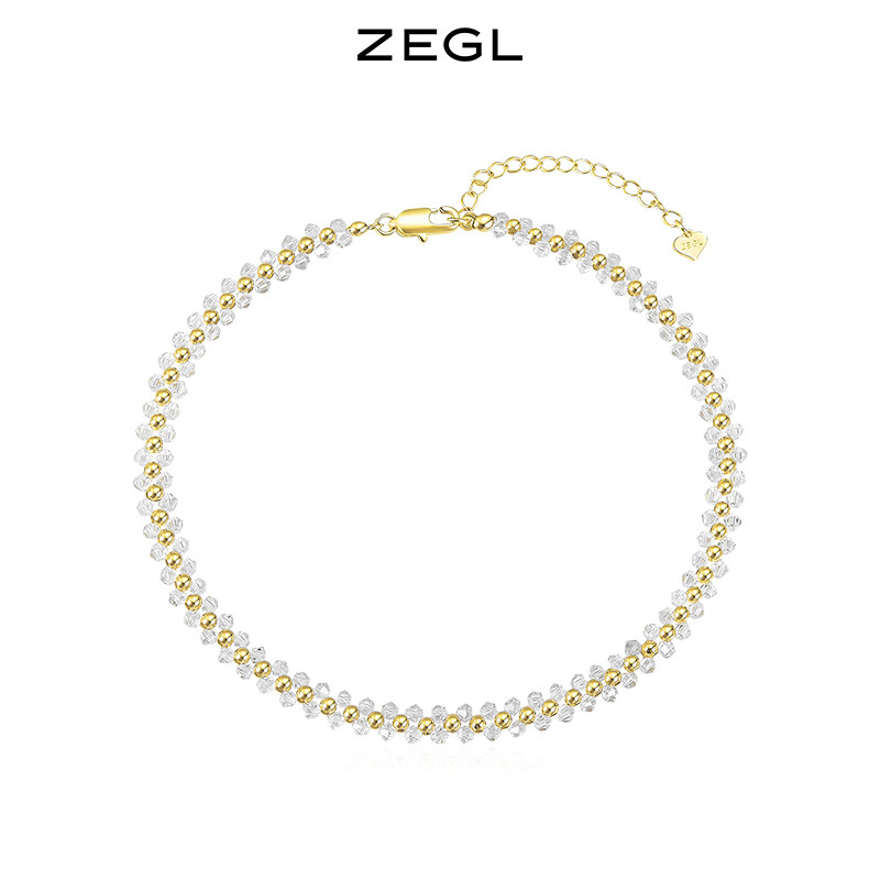 Zegl sweet cool personality round bead necklace female minority design sense in 2021 new tide collarbone chain CHOKE chain