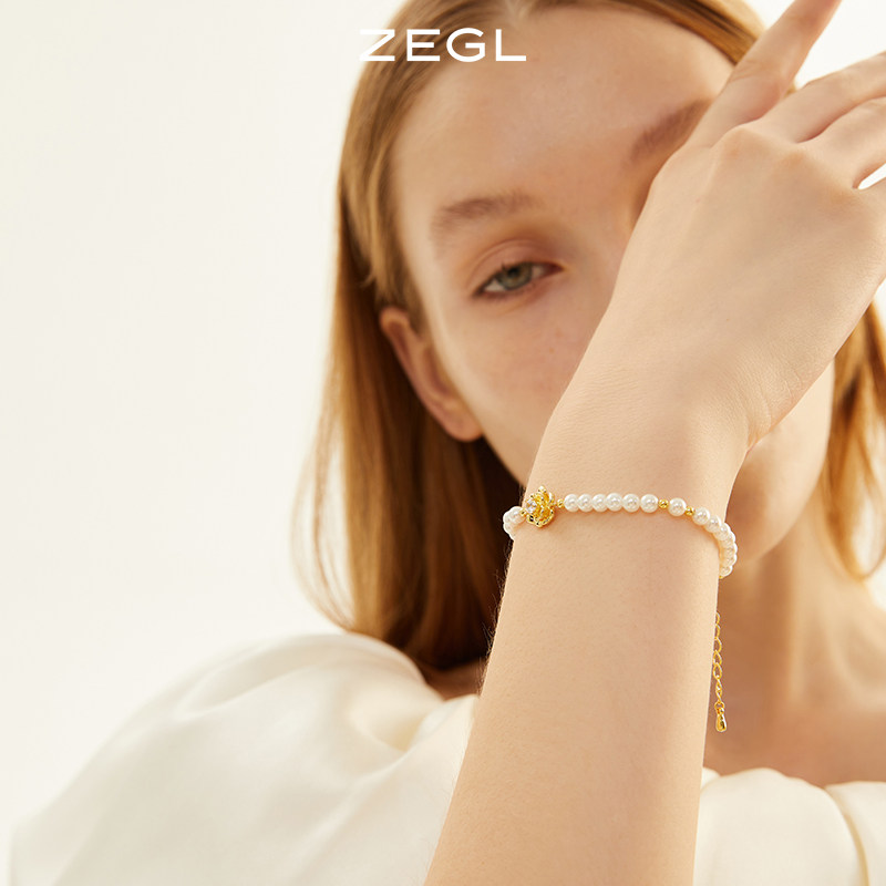 ZEGL Designer Mountain Tea Flower Series Pearl Flowers Handmade Girl Retro Ins small crowdsourced design Sensation Jewelry