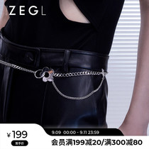 ZENGLIU designer metal flower waist chain female small fragrant style simple body chain with skirt Joker decorations