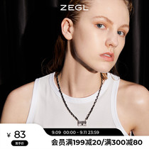 ZEGL punk bag necklace female light luxury niche design advanced sense retro personality pendant temperament collarbone neck chain