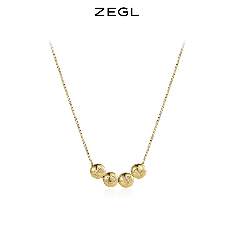 ZEGL simple love letter necklace feminine temperament ins cold wind wild collarbone chain 2021 new jewelry