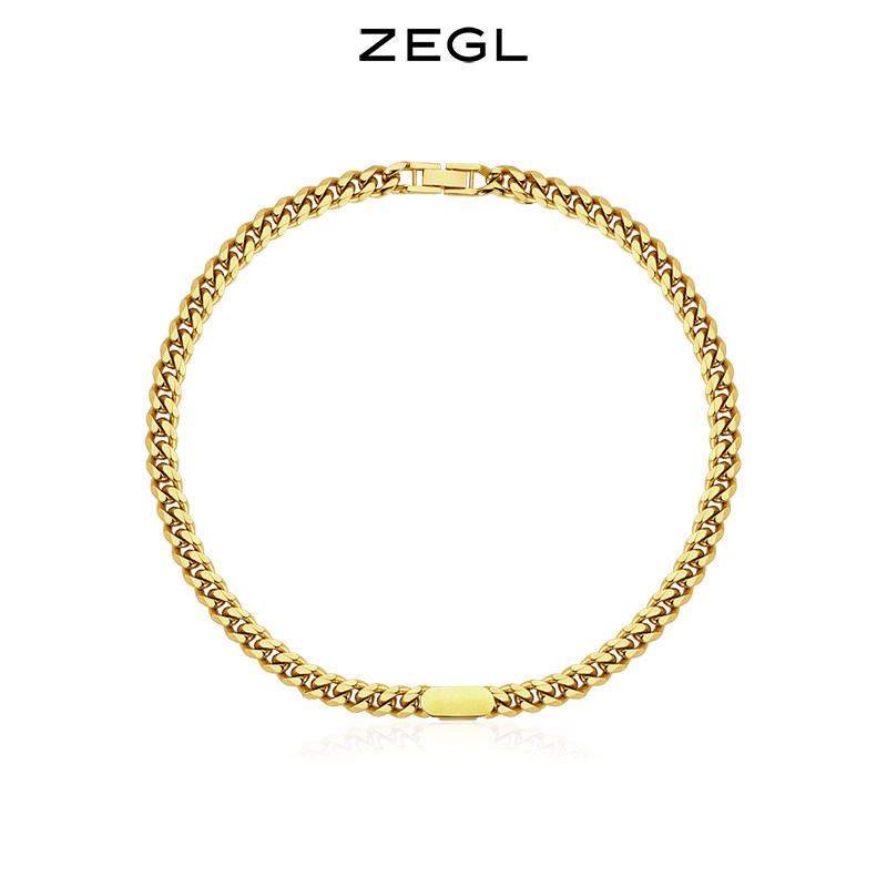 ZENGLIU European and American style chain necklace female tide niche design Cuban chain temperament Net red all over collarbone neck chain