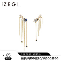 ZENGLIU tassel chain earrings female long earrings earrings earrings temperament 2021 New Tide exaggerated round face earrings