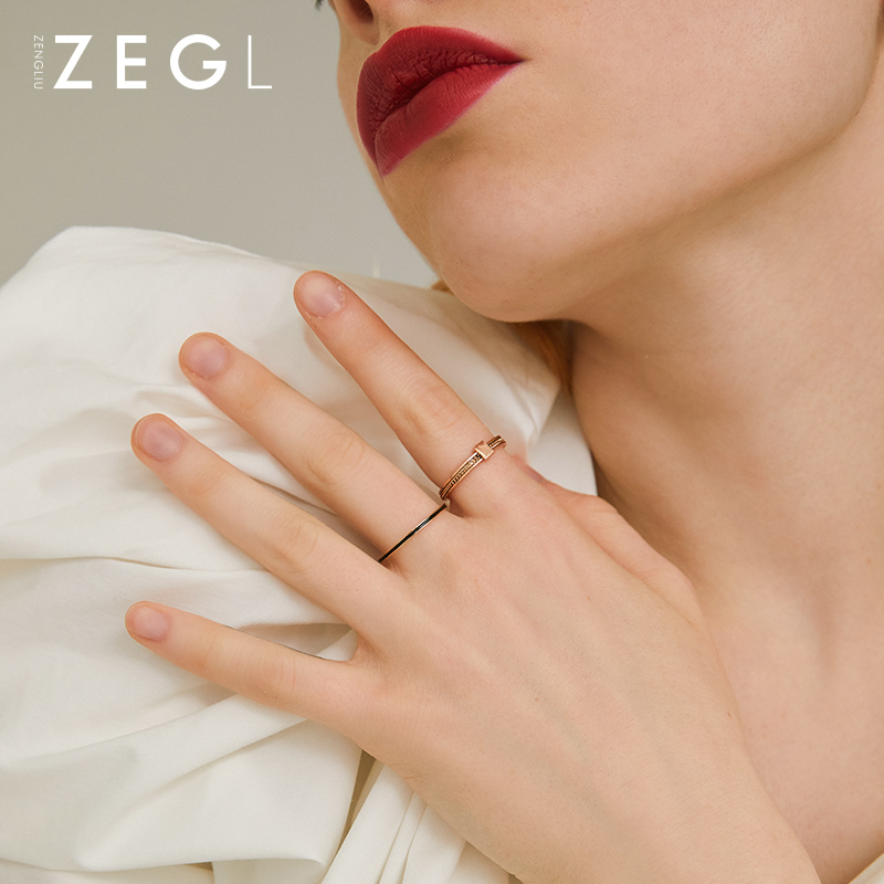 ZENGLIU cold and thin ring women's Japanese-style light luxury index finger ring Internet celebrity simple temperament niche design ring - Taobao