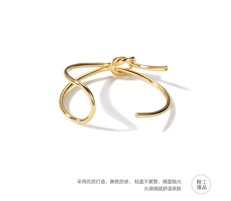 Vòng đeo tay đôi châu Âu và Mỹ thắt nút thắt lưng Nữ mở vòng đeo tay mạ vàng 18K trang sức cá nhân vòng tay bạc