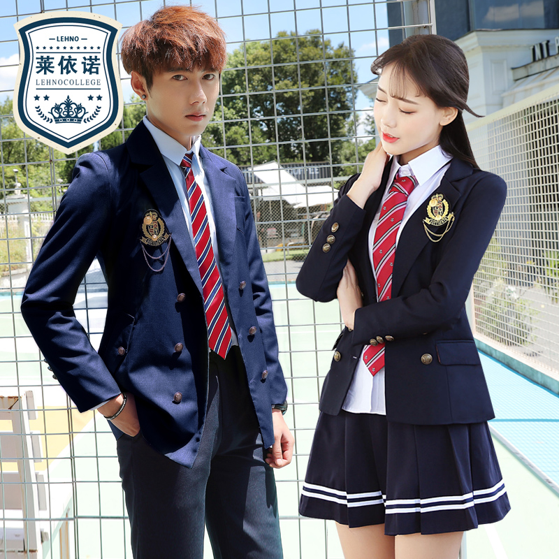 Autumn and winter British Academy School uniform set Japanese and Korean students, male and female high school uniforms Korean JK uniforms