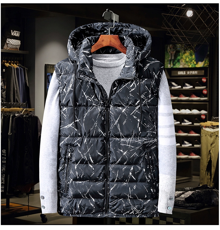Áo vest nam mùa đông XL cộng với phân bón XL nam chất béo xuống áo vest cotton quá khổ
