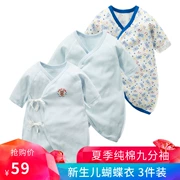 Songyou Xisongwu em bé cotton dài tay sơ sinh bướm quần áo phần romper jumpsuit quần áo trẻ em xuân hè - Áo liền quần