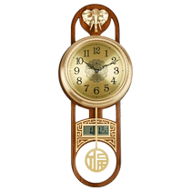 New Chinese brass wall decoration clock in the household fashion light luxury clock upscale atmosphere China wind wall decoration clock