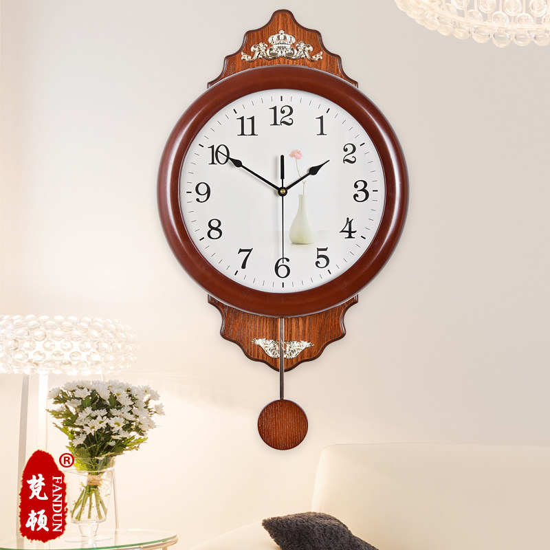 Eurostyle Living room mute hanging bell imitation ancient simplicity Fashion Creative Personality Art Swing Watches home quartz hanging clock