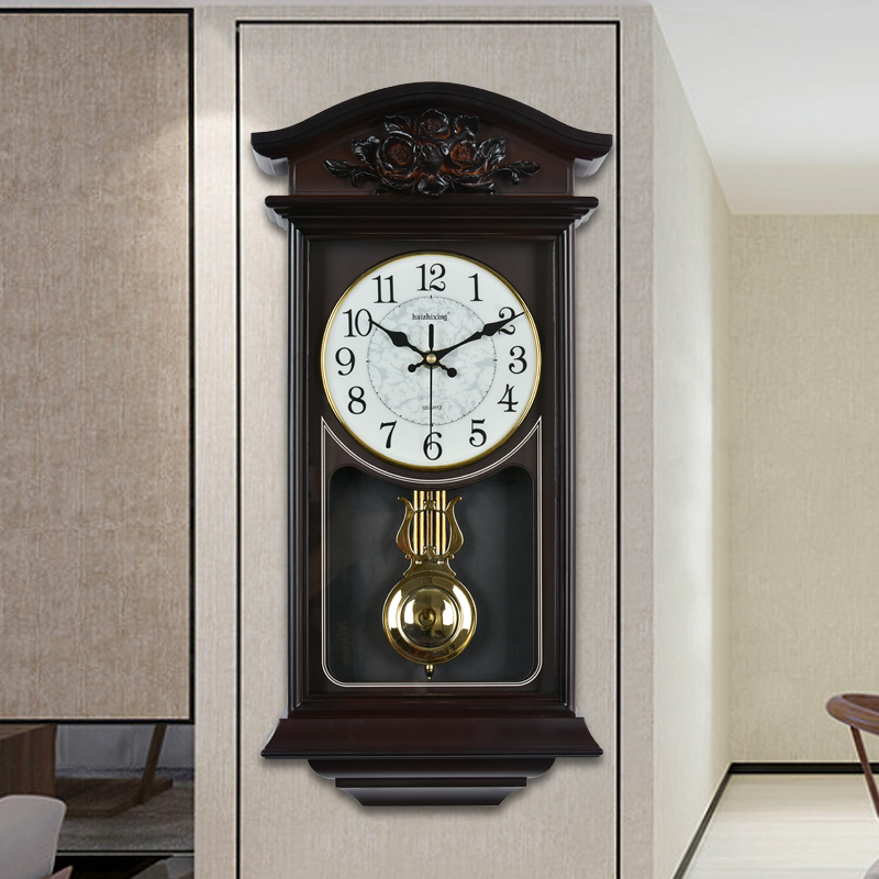 Antique Living Room News hung clock Chinese classical light lavish home and watch atmospheric clock Eurostyle fashion quartz watch clock