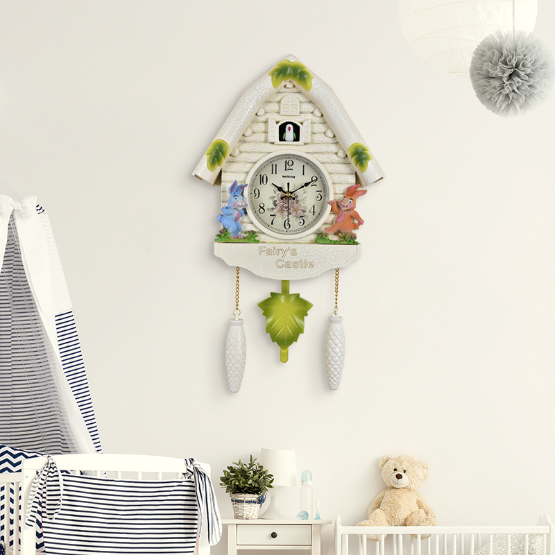 Cuckoo wall clock children's room clock personality bird chime clock