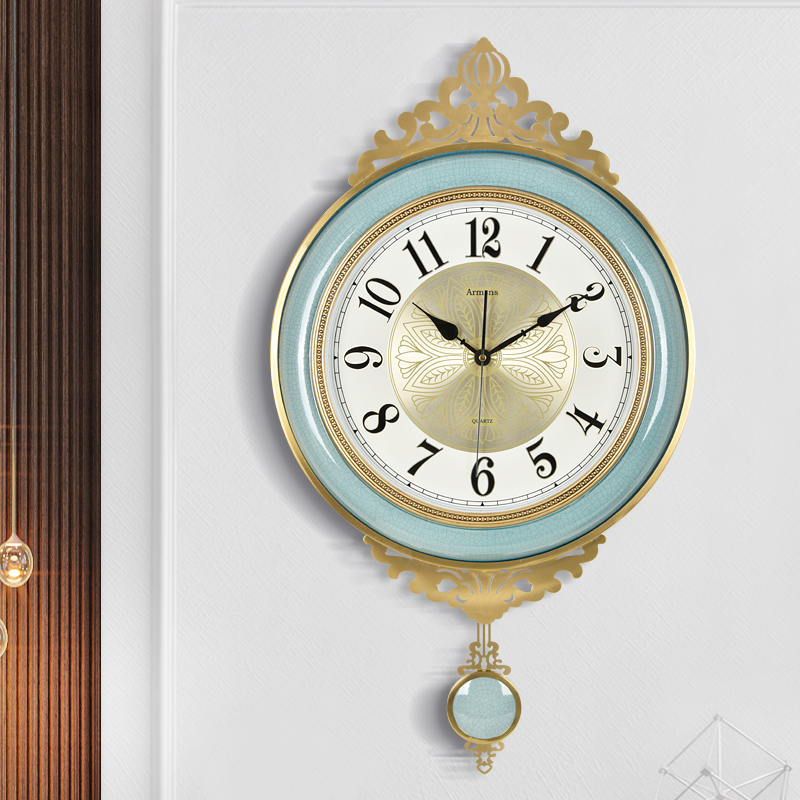 American light luxury wall clock living room atmospheric decoration clock fashion European creative clock home Nordic art wall watch