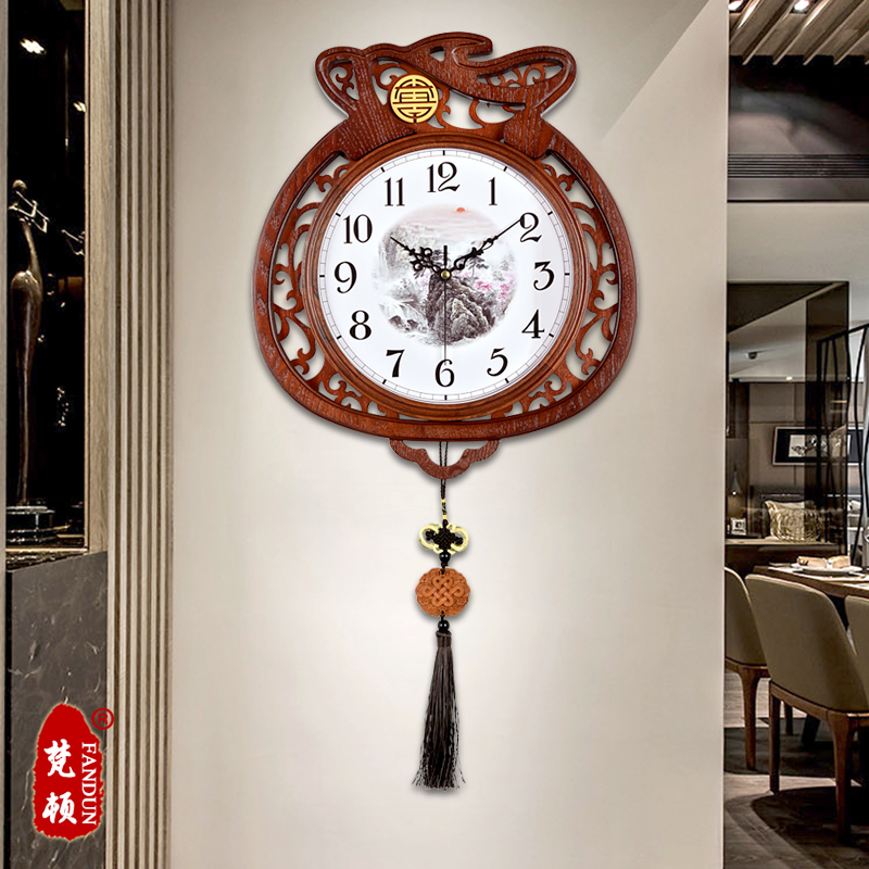 New Chinese style Chinese Wind creativity Living room hanging bell Large number Chinese style decoration modern clock muted quartz clock table hanging table