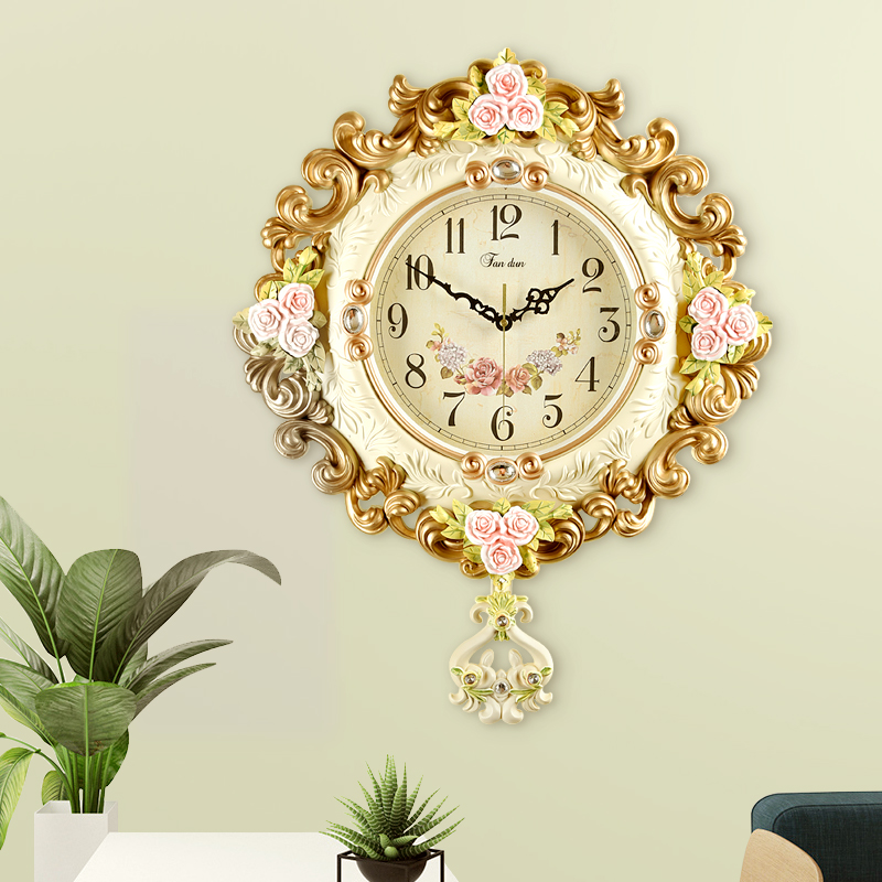 Living room fashion clock wall clock Nordic art deco clock modern home creative hanging watch simple clock mute clock