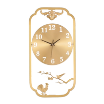 New Chinese Wall Clock Household Fashion Light Luxury Brass Watch High-end Atmospheric Creative China Fashion Decoration Clock