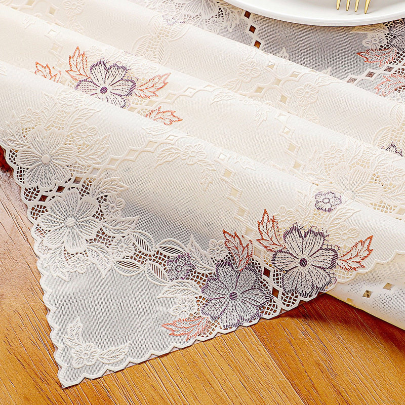 Thickened European PVC tablecloth oil-proof and stain-resistant square tablecloth rectangular table mat no-wash plastic coffee table fabric