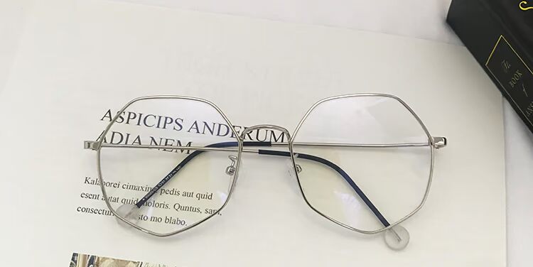 Kính mắt tròn đa giác nữ phiên bản Hàn Quốc của thủy triều có một số mắt đỏ mắt kính phẳng ánh sáng chống gọng kính nữ kính dior