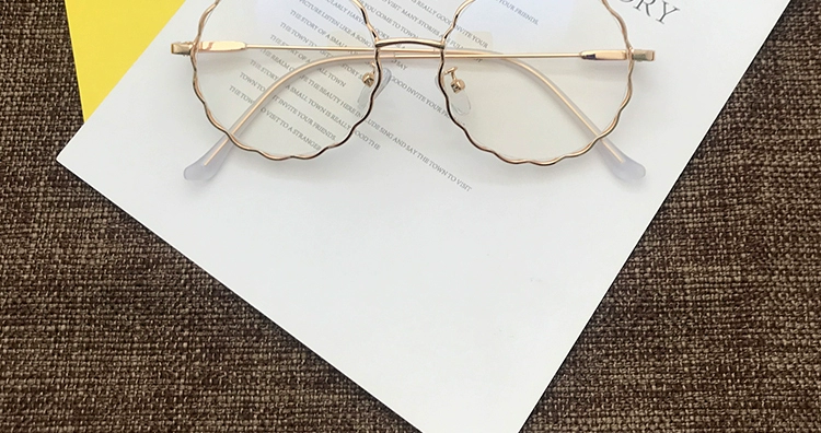 2019 kính mới khung sóng ren kính đường phố gương phẳng retro tròn khung thời trang thủy triều dễ thương chị em khung gương - Kính kính lọc ánh sáng xanh