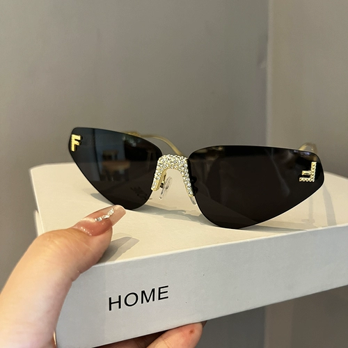 Laoping 2025 новые солнцезащитные очки без оправы с бриллиантами и бриллиантами, женские высококачественные солнцезащитные очки, модные фотоочки