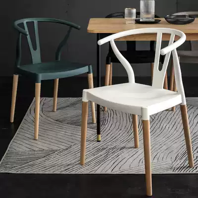 Nordic chair net red desk chair Designer dining chair Simple backrest armrest stool Negotiation table and chair Solid wood household chair