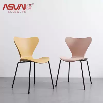 Nordic light luxury creative chair Household dining chair desk Fashion simple net red ins stool backrest designer chair