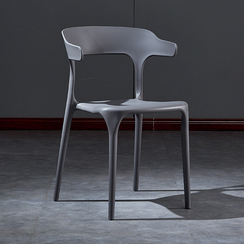 Chair Nordic modern minimalist plastic leisure horn chair home creative negotiation table and chair combination backrest dining chair