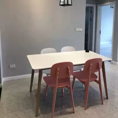 Dining table and chair combination Nordic modern simple household combination dining table small apartment solid wood dining table for 4 people and 6 people dining table