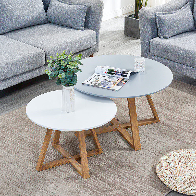Nordic coffee table simple Danish style creative furniture modern small apartment living room round solid wood simple ins coffee table