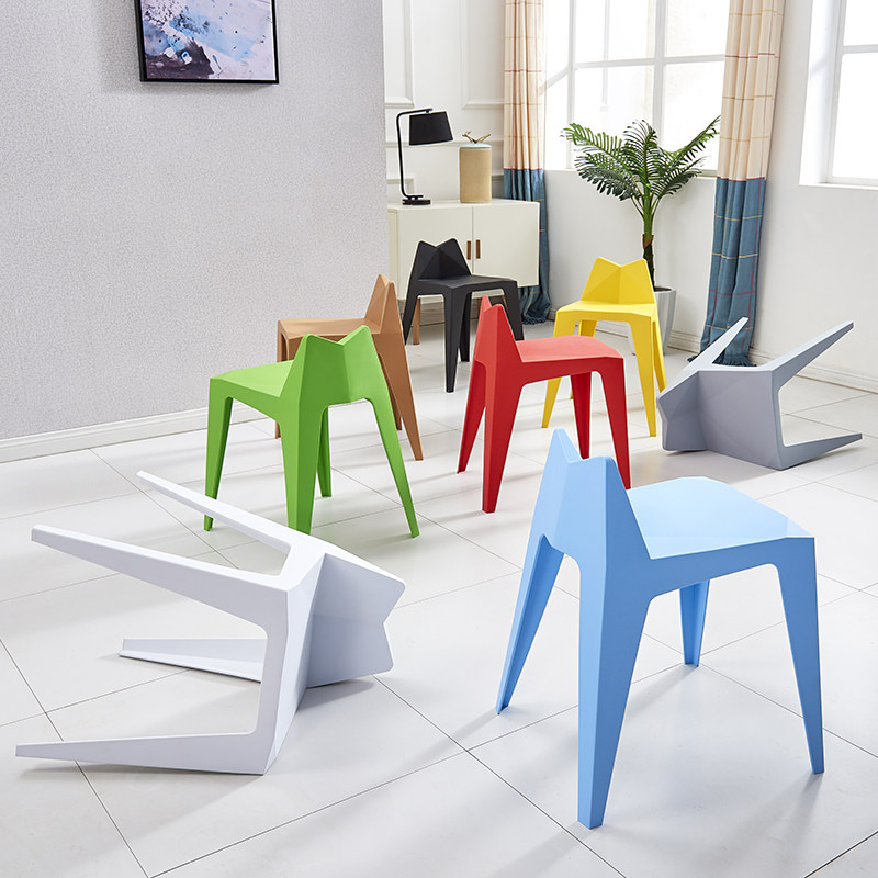 Plastic stool chair modern minimalist fashion creative thickening household adult plastic living room dining table stool board