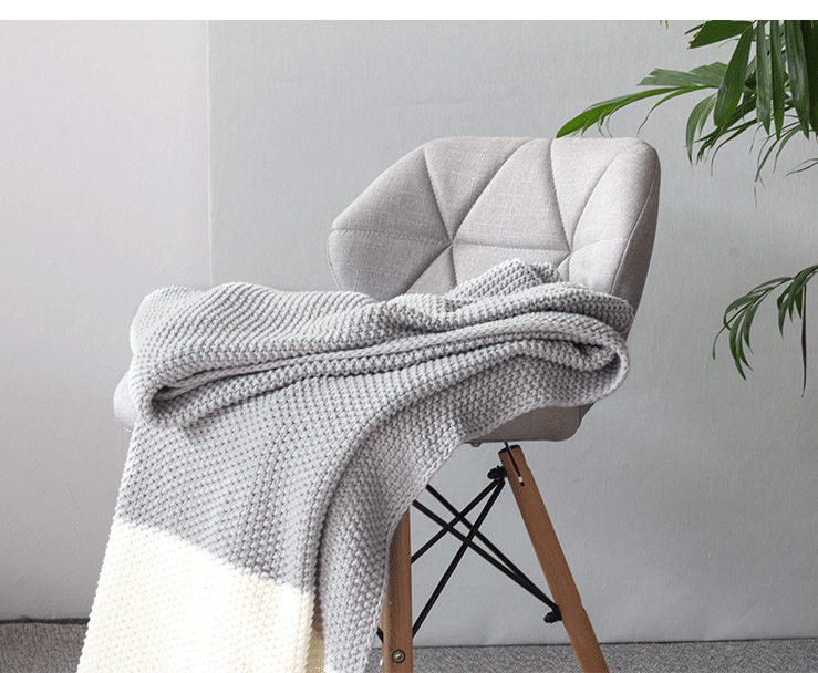 Milky xám đan khăn đan cuối giường chăn đi xe được trang trí mô hình phòng giường sofa cho nhà chăn len giản dị - Ném / Chăn chăn nỉ