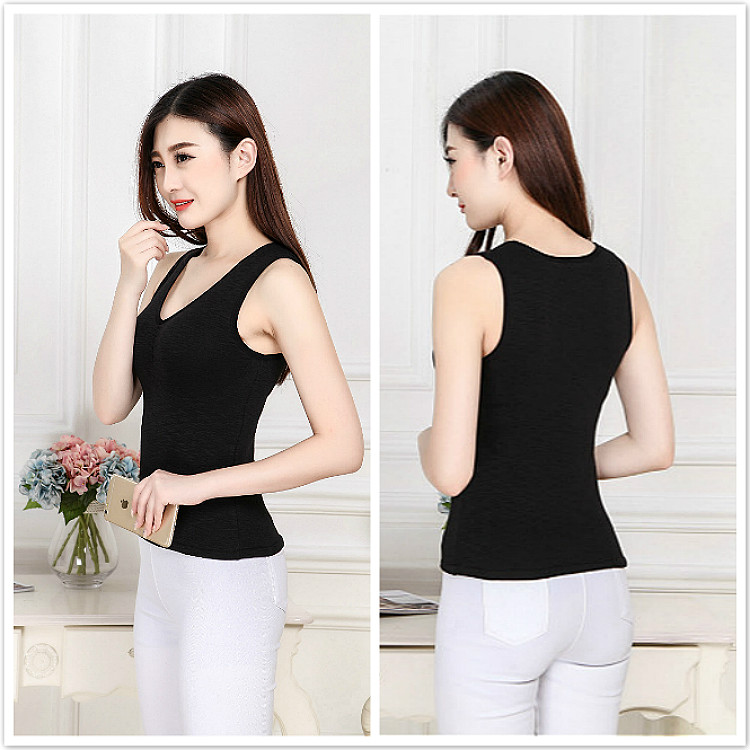Với áo ngực miễn phí áo ngực mùa đông mới ấm áo vest nữ dày cộng với nhung cotton hàng đầu Slim đồ lót đáy áo ngực không dây