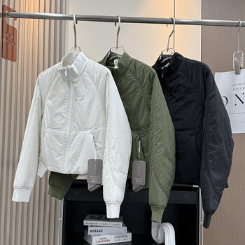 Lu style! handsome and fashionable autumn and winter stand-up collar spliced water-repellent quilted warm pilot short cotton jacket Lu style! handsome and fashionable autumn and winter stand-up collar spliced water-repellent quilted warm pilot short cotton jacket