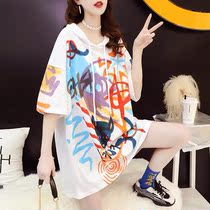 Pregnant womens clothing out and about casual hooded short-sleeved T-shirt womens summer 2021 new loose and lazy wind pregnant womens top trend