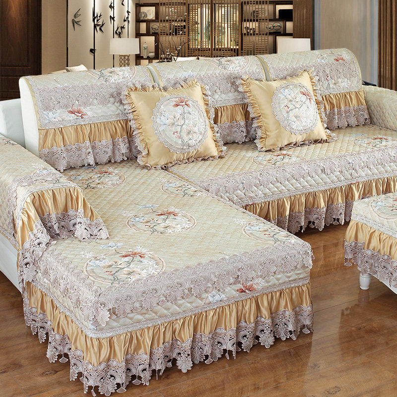 Sofa cushion fabric four seasons universal non-slip home simple modern winter fine linen sofa cover all-inclusive universal cover towel