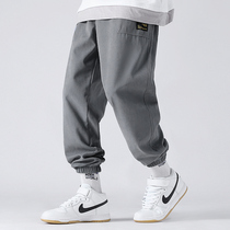 Spring new overalls mens Japanese casual loose leggings ins tide small feet all-match couple sweatpants x