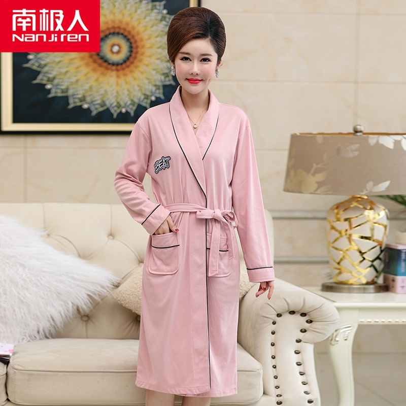 Bathrobe women's pure cotton sleepwear woman style long sleeve full cotton Japanese style sleeping robe bathing suit with thin spring and autumn home for summer morning robes