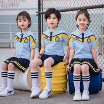 Kindergarten Garden Suit Summer Clothing College Wind Children Performance Wear Class Clothes Summer Pure Cotton Short Sleeves Elementary School Uniform Suit
