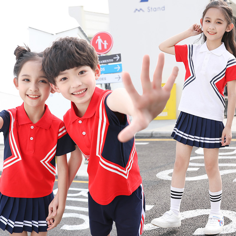 Kindergarten garden suit summer dress summer sleeve 2019 new elementary school uniform boys and girls sports dress