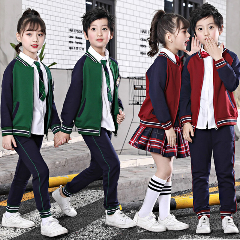Kindergarten garden suit in spring and autumn 2020 new primary school uniform for pure cotton teacher clothing in the English wind suit