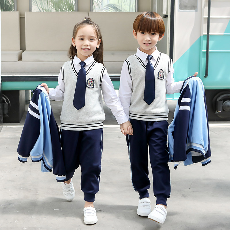 Kindergarten Garden Clothing Spring Autumn Clothing Children Sports Class Yinglun Wind Primary School uniforms pure cotton male and female three sets
