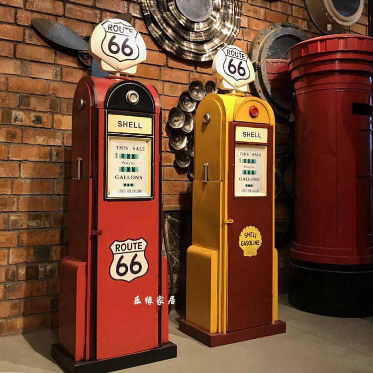 Vintage Iron Sheet Refueling Machine Model Old Nostalgia Swing windows Display props Bar Café Café Decorations